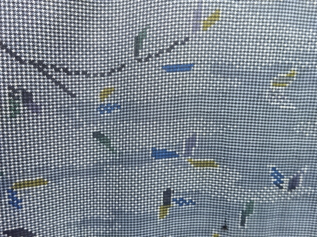 JAPANESE KIMONO / ANTIQUE KIMONO / SILK / DORO OSHIMA TSUMUGI / WOVEN LEAVES / 5MARUKI